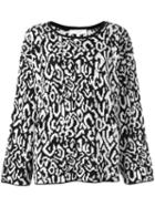 Iro Flared Sleeves Patterned Jumper, Women's, Size: Large, White, Wool/alpaca/acrylic