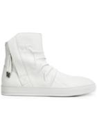 Alexandre Plokhov Creased Hi-top Sneakers, Men's, Size: 45, White, Rubber/leather
