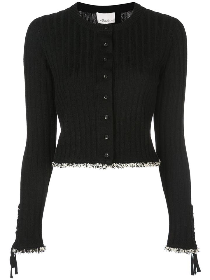 3.1 Phillip Lim Ribbed Knit Cardigan - Black