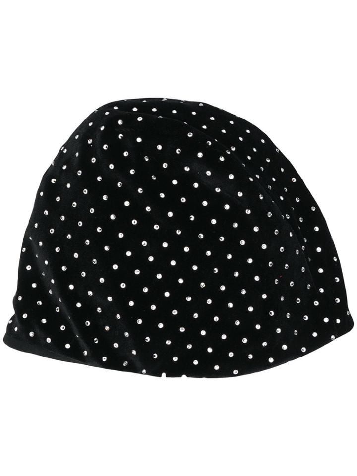 Saint Laurent Crystal Embellished Hat - Black