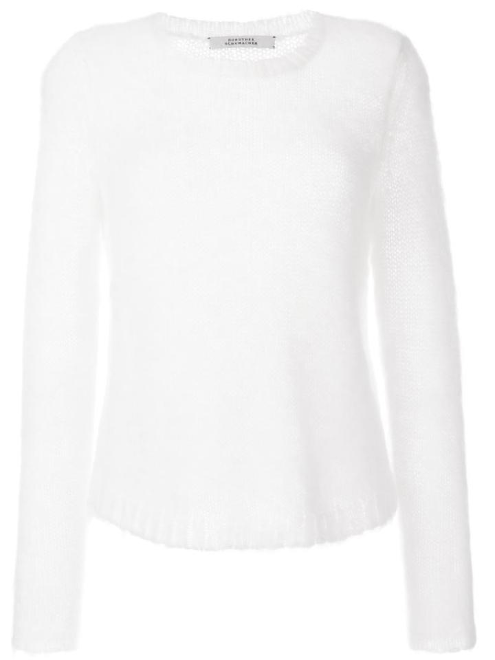 Dorothee Schumacher Crew Neck Jumper, Women's, Size: 3, White, Polyamide/mohair/wool