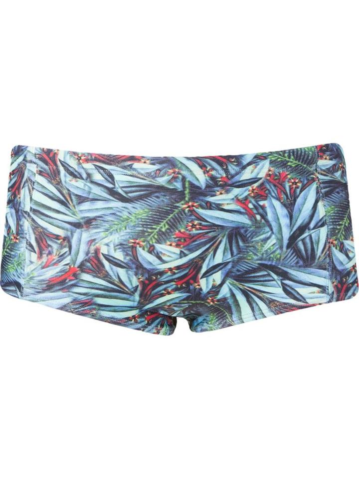 Lygia & Nanny Foliage Print Swim Trunks, Men's, Size: 44, Blue, Polyamide/spandex/elastane