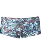 Lygia & Nanny Foliage Print Swim Trunks, Men's, Size: 44, Blue, Polyamide/spandex/elastane