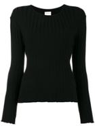 Simon Miller Crew Neck Ribbed Top - Black