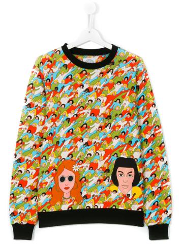 10x10 An Italian Theory Kids - Crowd Print Sweatshirt - Kids - Cotton - 14 Yrs