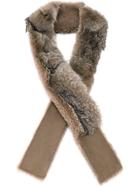 32 Paradis Sprung Frères Fox Fur And Shearling Scarf - Nude & Neutrals