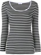 Frame Denim Striped Long Sleeve T-shirt, Women's, Size: M, Black, Cotton/spandex/elastane