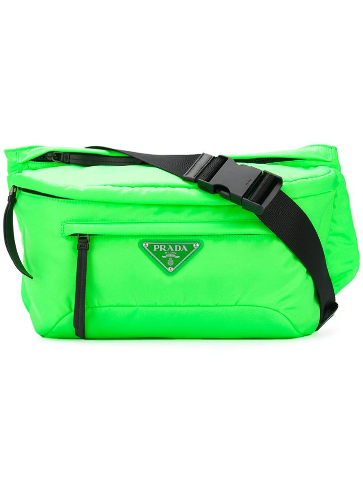 Prada Logo Plaque Belt Bag - Green