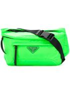 Prada Logo Plaque Belt Bag - Green