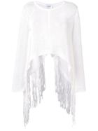 Dondup Fringed Trapeze Sweater - White