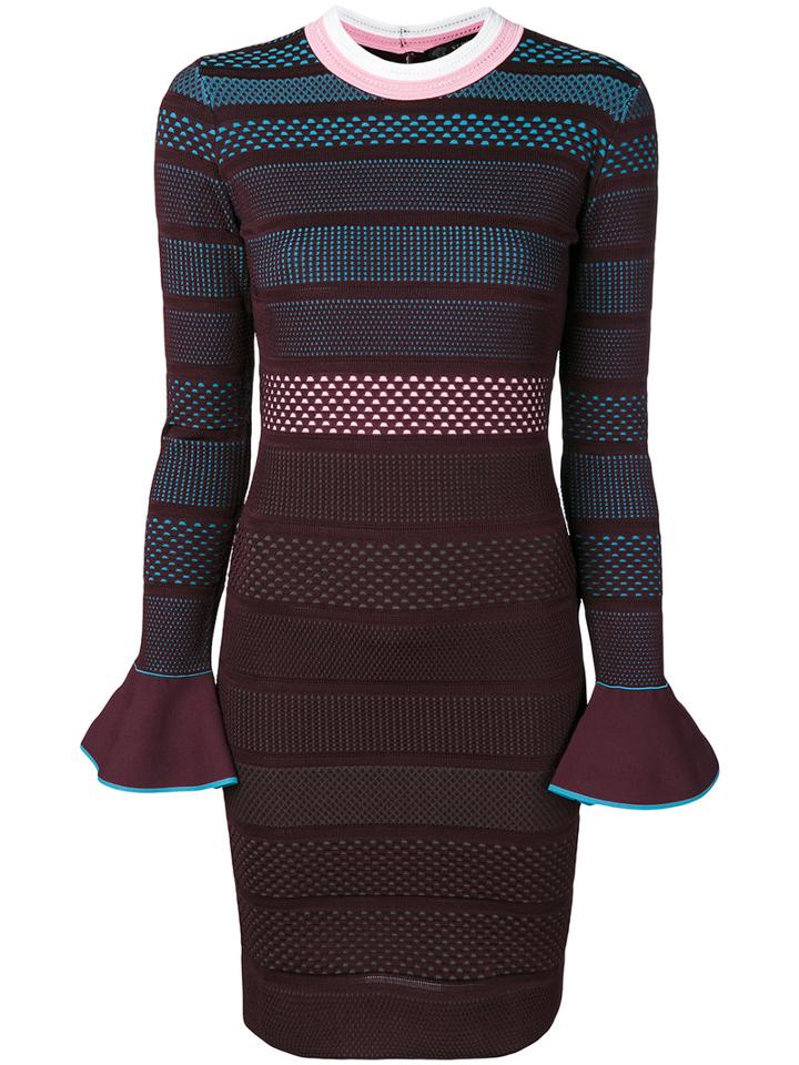 Versace - Striped Dress - Women - Polyester/viscose - 42, Pink/purple, Polyester/viscose