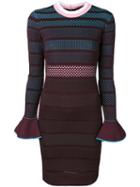 Versace - Striped Dress - Women - Polyester/viscose - 42, Pink/purple, Polyester/viscose