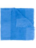 Faliero Sarti Frayed Scarf, Women's, Blue, Silk/modal