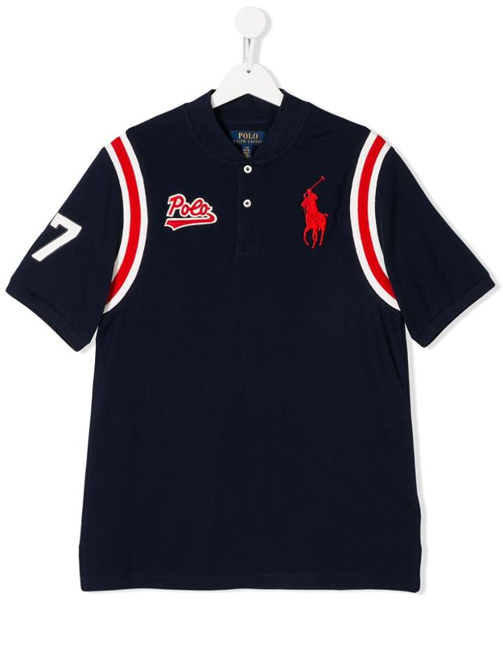 Ralph Lauren Kids Teen Logo Embroidered Baseball Shirt - Blue