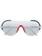 Thom Browne Eyewear Tinted Aviator Sunglasses - Silver