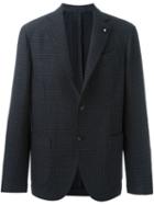 Lardini Button Front Blazer, Men's, Size: 54, Grey, Polyester/wool