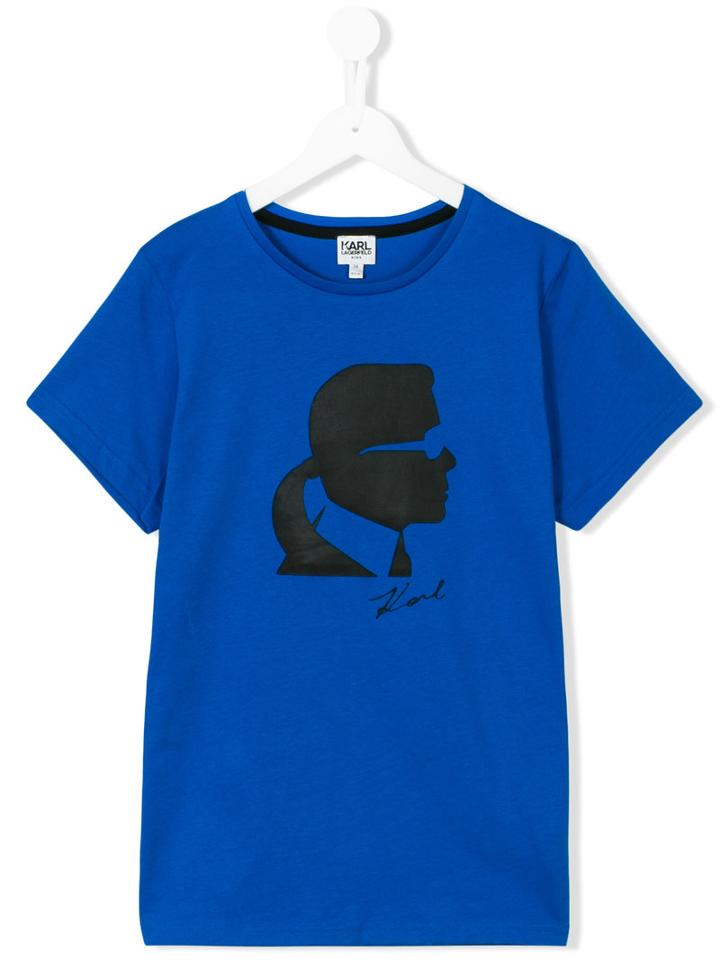 Karl Lagerfeld Kids - Logo Print T-shirt - Kids - Cotton - 16 Yrs, Girl's, Blue