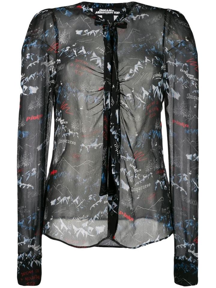 Pinko Sheer Printed Shirt - Black