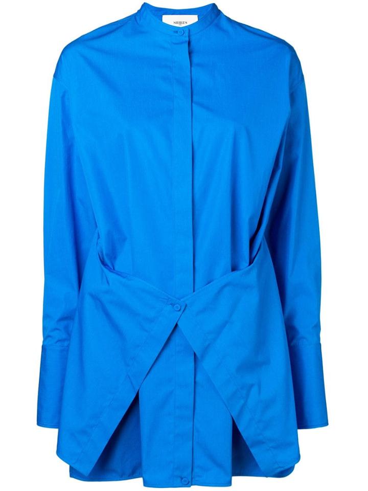 Ports 1961 Band Collar Shirt - Blue