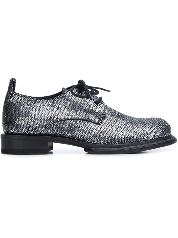 Ann Demeulemeester Scale Effect Lace-up Shoes - Metallic