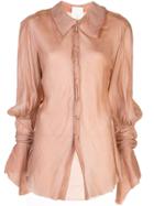 Phaedo Studios Puffed Sleeve Raw Hem Shirt - Pink