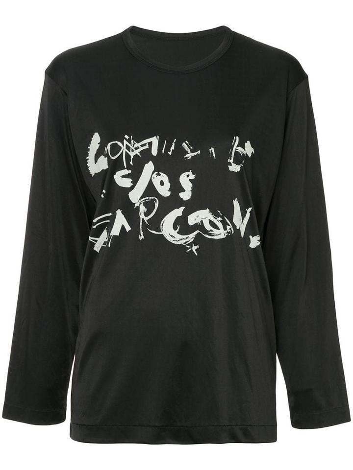Comme Des Garçons Pre-owned Artistic Logo Top - Black