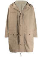 Maison Flaneur Oversized Hooded Coat - Neutrals