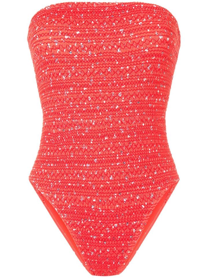 The Upside Smocked Bandeau Swimsuit - Red