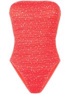 The Upside Smocked Bandeau Swimsuit - Red
