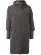 Liska Mantel Coat, Women's, Size: Small, Grey, Polyamide/lamb Fur