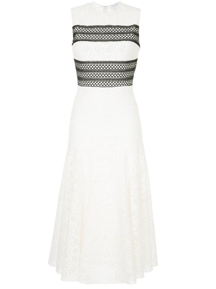Giambattista Valli Contrast Panel Lace Dress - White