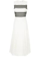 Giambattista Valli Contrast Panel Lace Dress - White