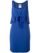 Moschino Tie Front Dress, Women's, Size: 44, Blue, Triacetate/polyester