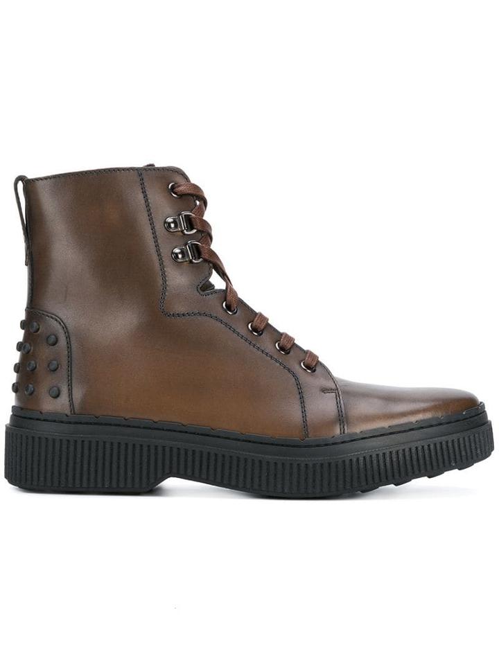 Tod's Lace-up Chelsea Boots - Brown