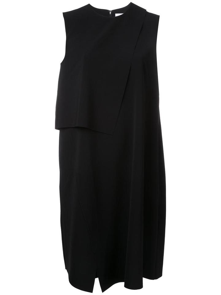 Enföld Layered Detail Shift Dress, Women's, Size: 36, Black, Polyester/spandex/elastane