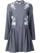 Suno Macrame Insert Chambray Dress, Women's, Size: 2, Grey, Cotton