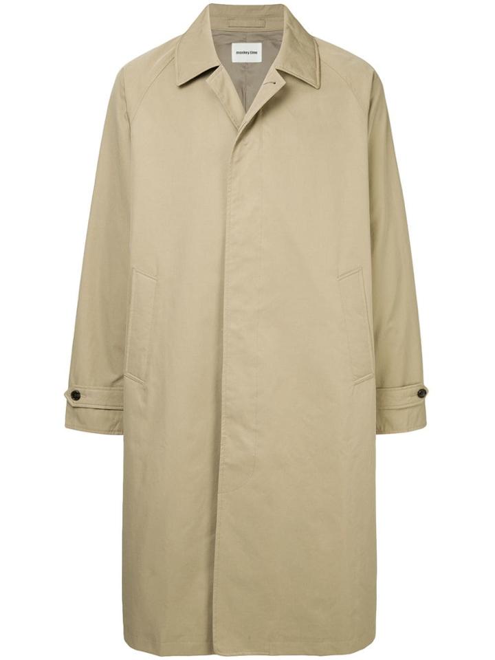 Monkey Time Concealed Front Coat - Brown