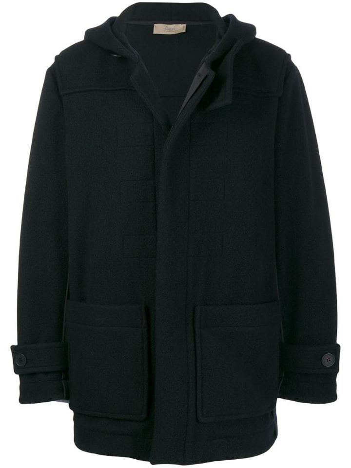 Maison Flaneur Hooded Zipped Coat - Blue