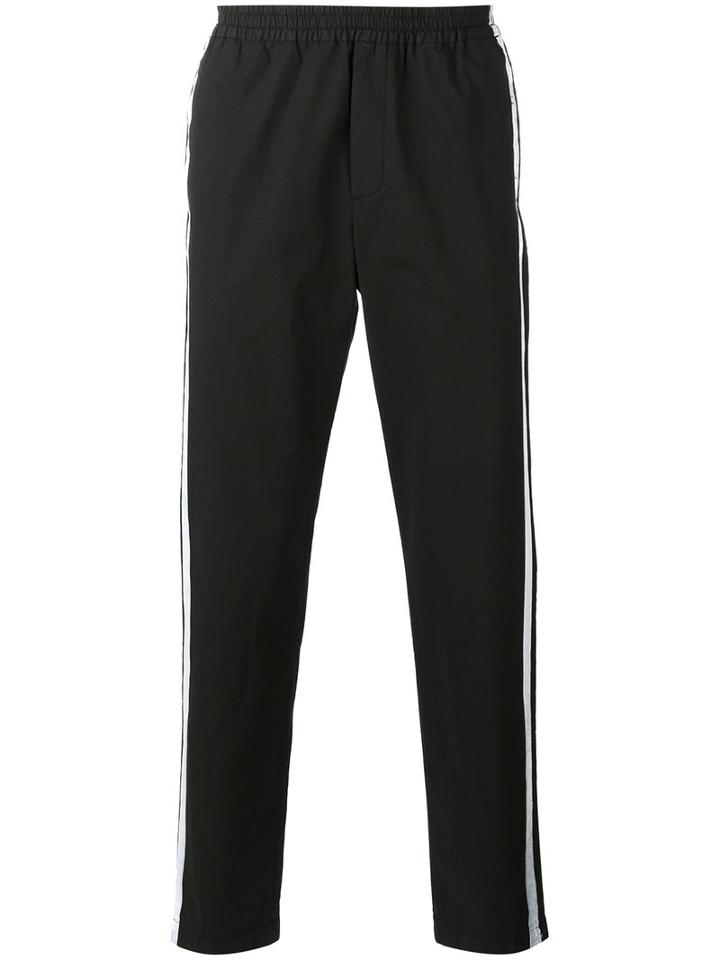 Msgm Side Stripe Track Pants, Men's, Size: 52, Black, Cotton/spandex/elastane