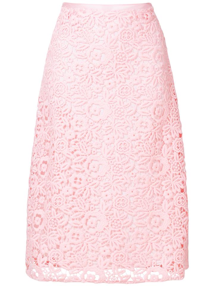 Miu Miu Floral Crochet Midi Skirt - Pink & Purple