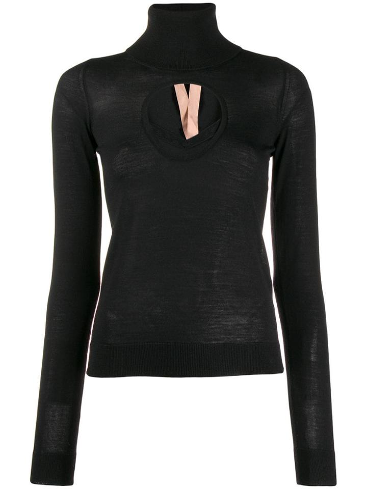 Nº21 Cut-out Turtleneck Sweater - Black