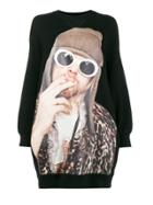 R13 Kurt Cobain Print Oversized Sweatshirt - Black