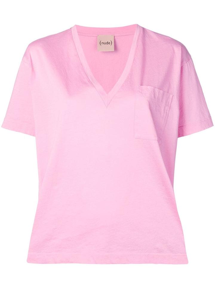 Nude Chest Pocket T-shirt - Pink