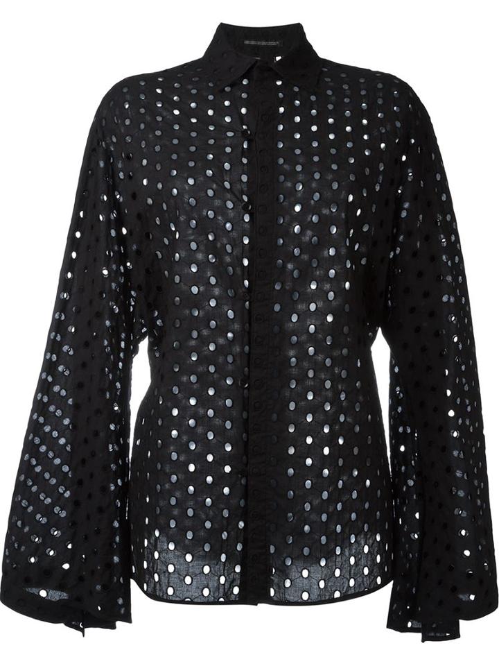 Yohji Yamamoto Bell Sleeve Perforated Shirt