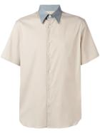 Prada Contrast Collar Shirt - Neutrals