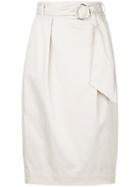 Estnation Belted High Waist Skirt - Brown