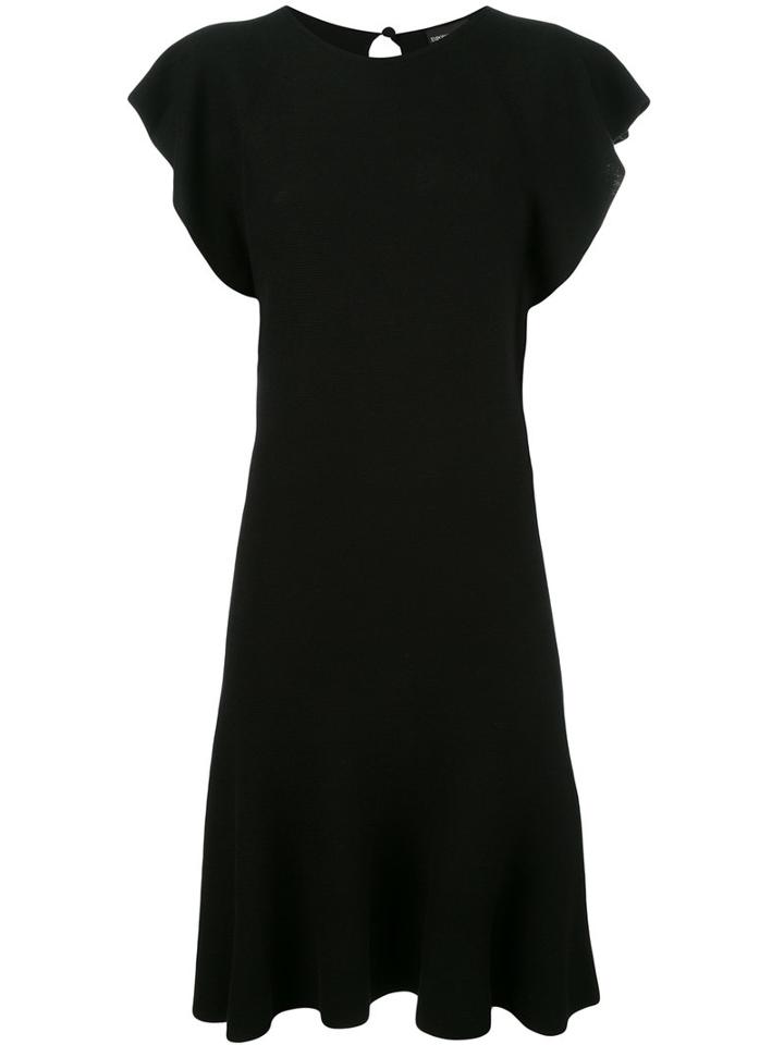 Emporio Armani Flared Dress, Women's, Size: 42, Black, Cotton/modal