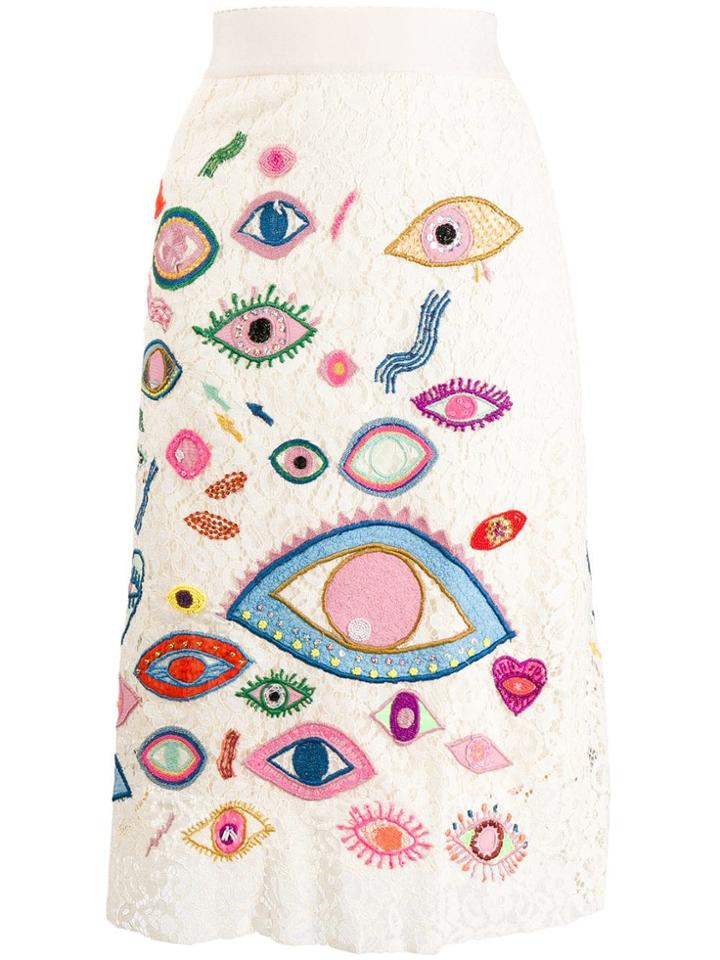Essentiel Antwerp Embroidered Lace Skirt - White