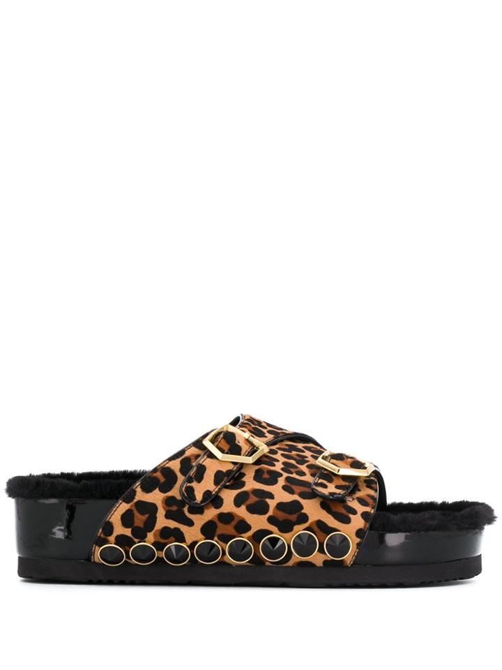 Suecomma Bonnie Platform Leopard Print Sandals - Brown