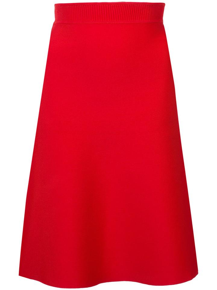 T By Alexander Wang - Ribbed Waist Skirt - Women - Nylon/spandex/elastane/viscose - S, Red, Nylon/spandex/elastane/viscose